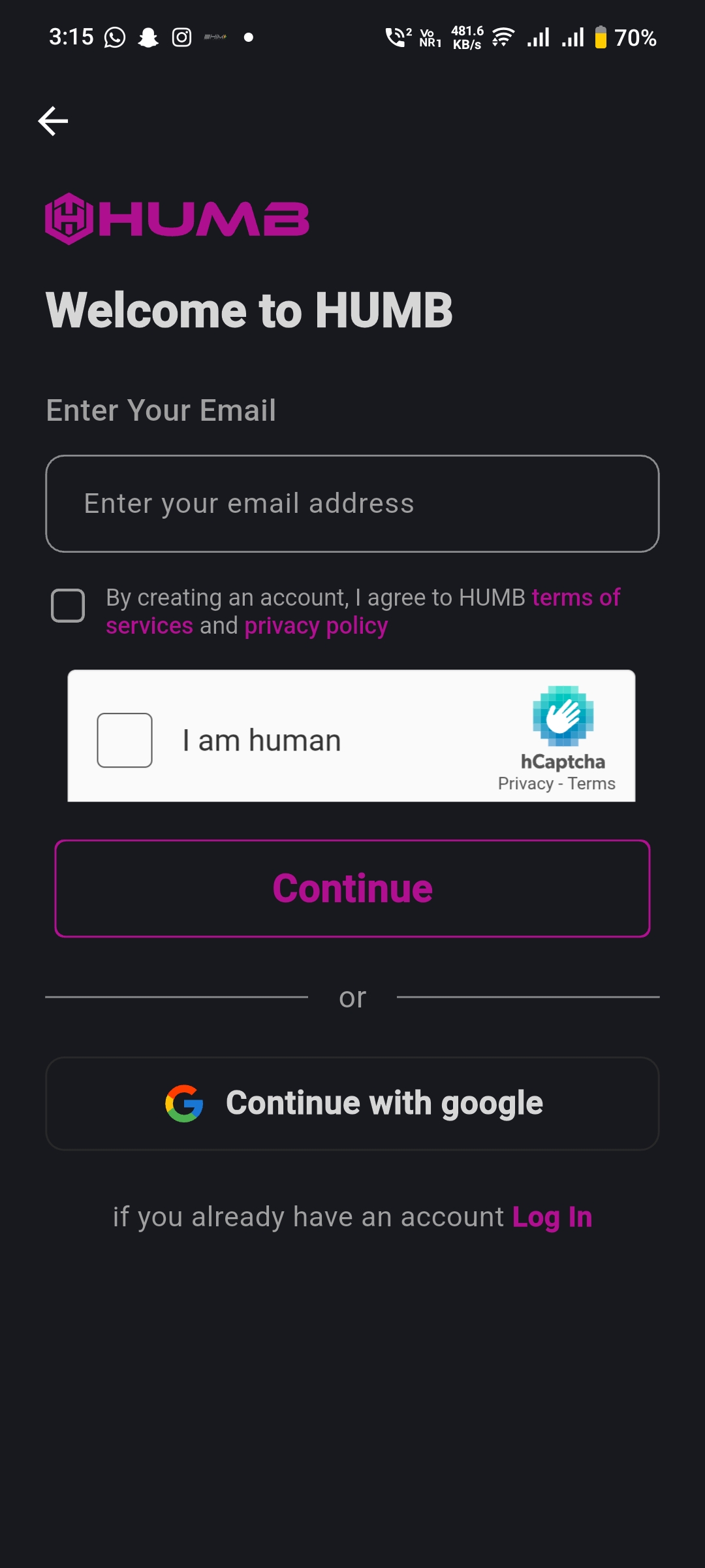 Sign up and secure your HUMB account – Protected registration for safe crypto trading